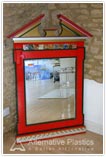 Mirror made from laminated coloured acrylic sheets